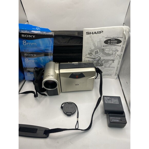 Sharp VL-AH50 VL-AH50U HI8 HI 8 8mm Video8 Camcorder Player Transfer Bag + Tapes - Picture 1 of 4